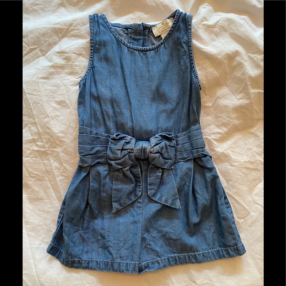 Authentic KATE SPADE Girls Denim Bow Romper 2Y